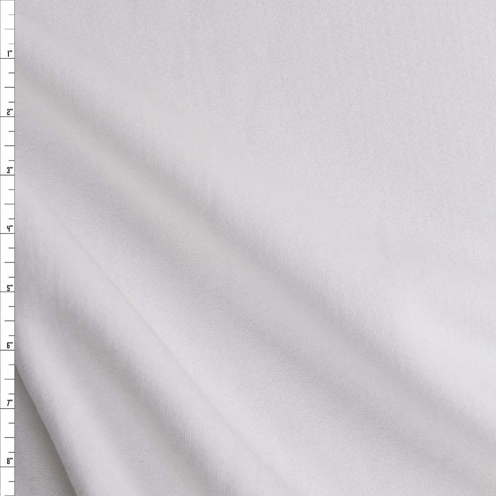 White Cotton Sweatshirt Fleece Fabric By The Yard