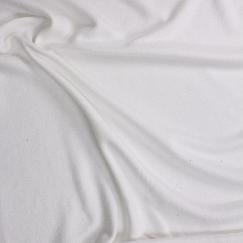 White Heavyweight Cotton Sweatshirt Fleece Fabric By The Yard - Wide shot