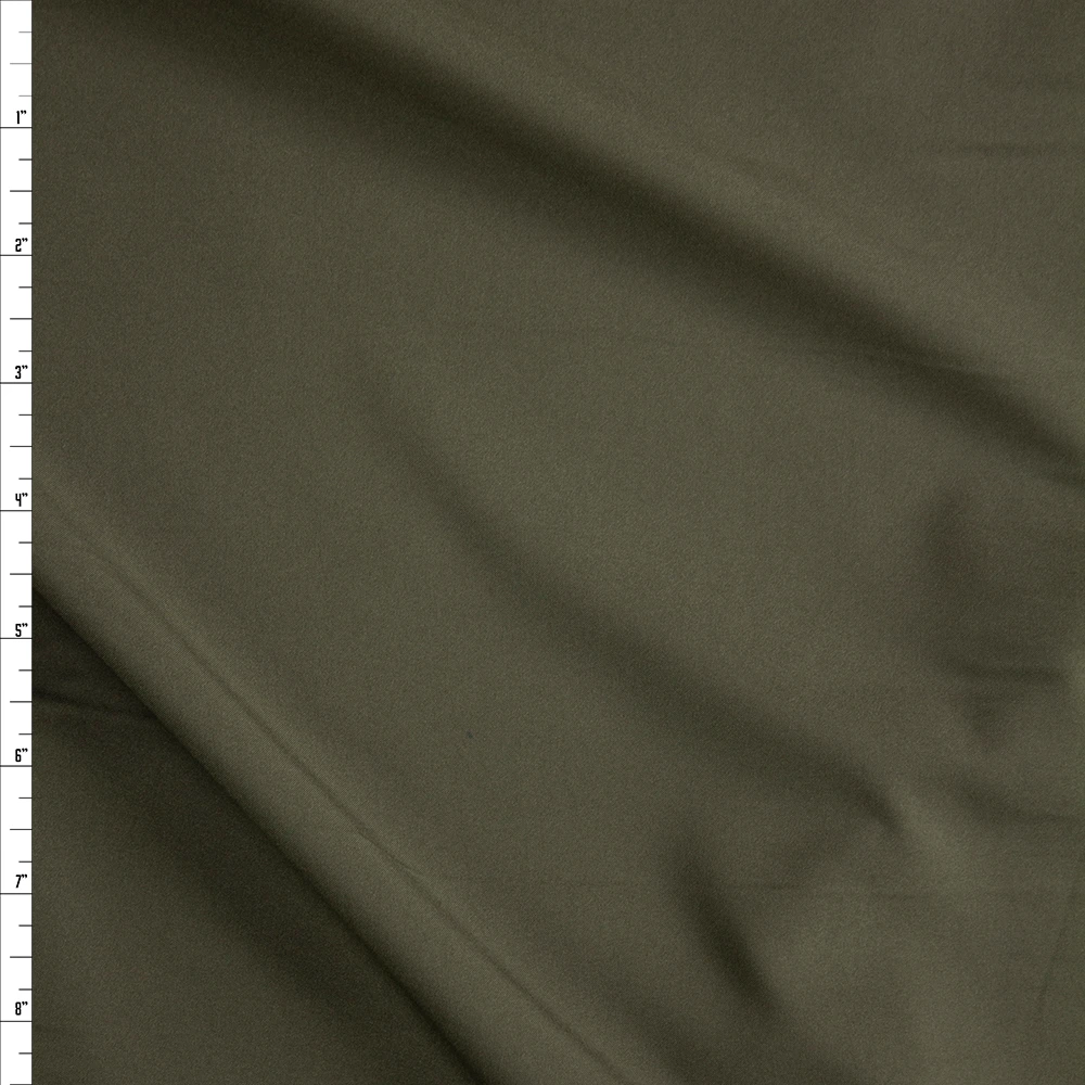Olive Stretch Poly Lining Fabric By The Yard