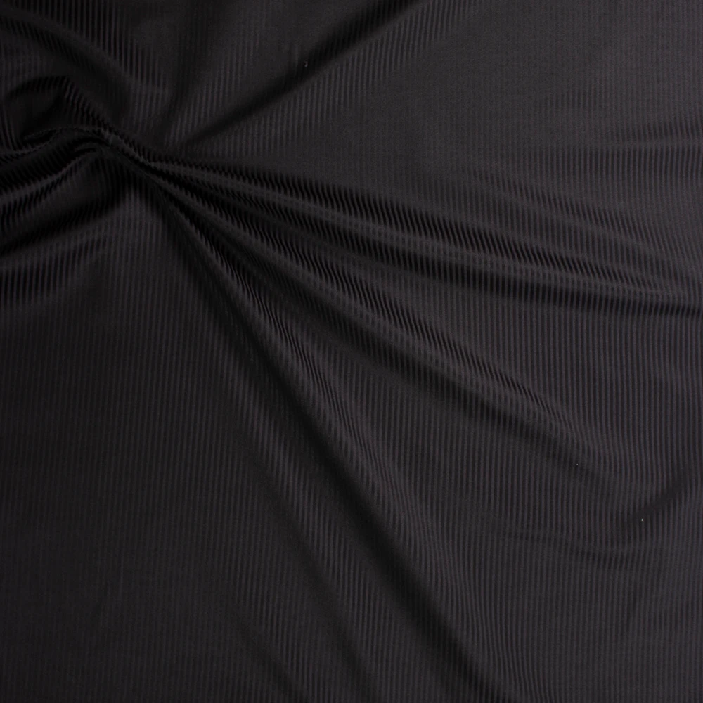 Black on Black Striped Midweight Sateen Fabric By The Yard - Wide shot