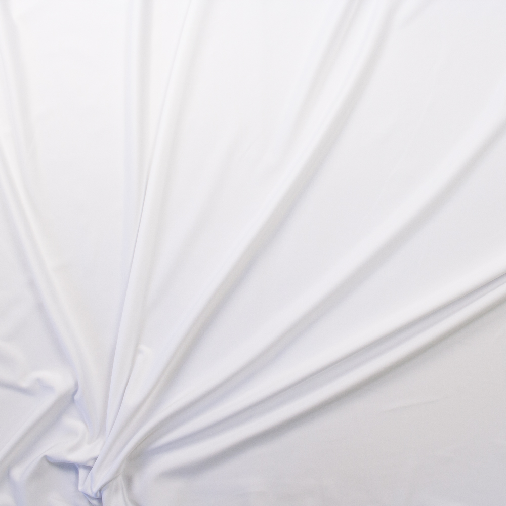 White Midweight Nylon/Spandex Fabric By The Yard - Wide shot