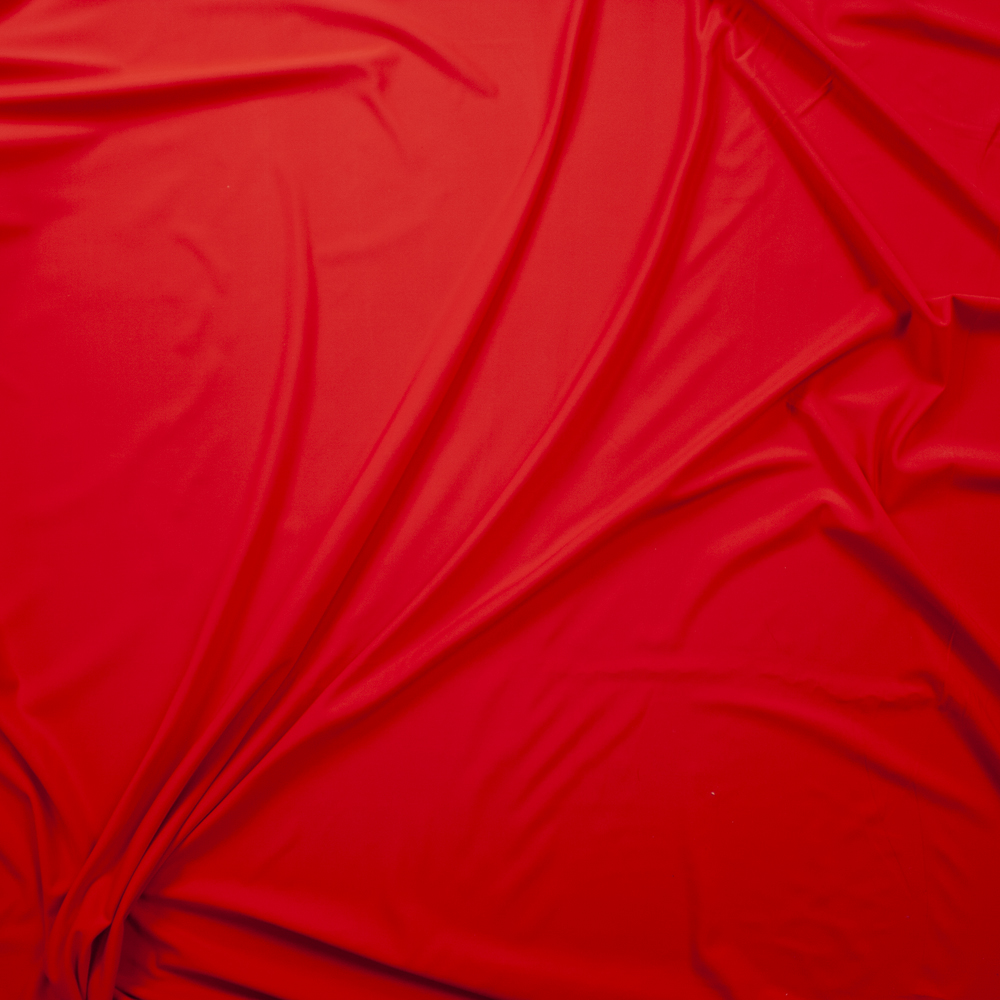 Bright Red Designer Midweight Nylon/Spandex Fabric By The Yard - Wide shot