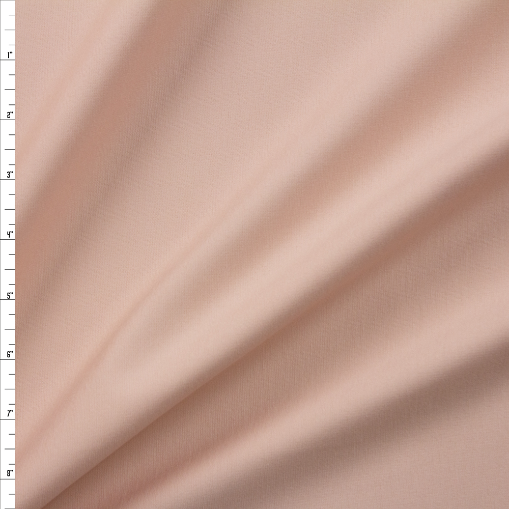 Light Peach Designer Midweight Stretch Ponte Fabric By The Yard