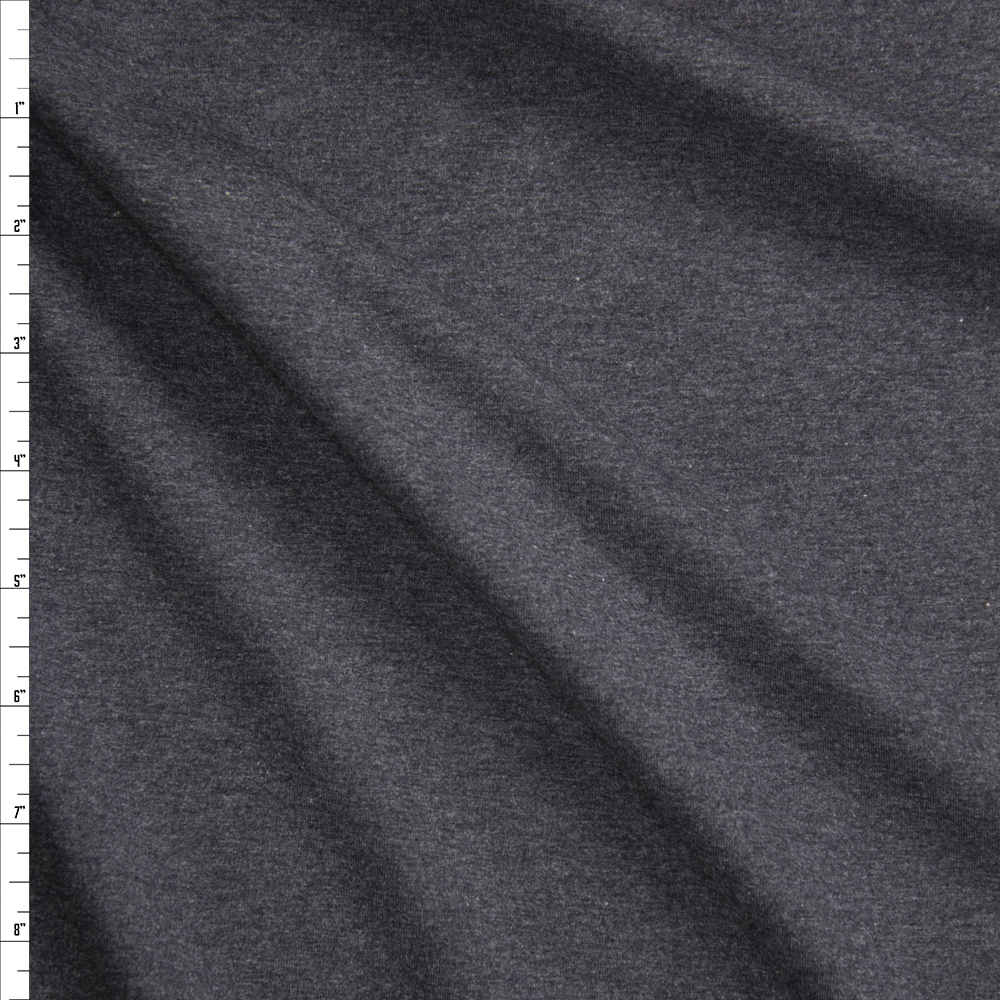 Charcoal Midweight Cotton/Spandex Jersey Fabric By The Yard