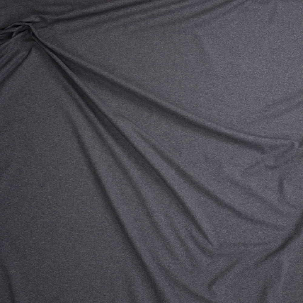 Charcoal Midweight Cotton/Spandex Jersey Fabric By The Yard - Wide shot