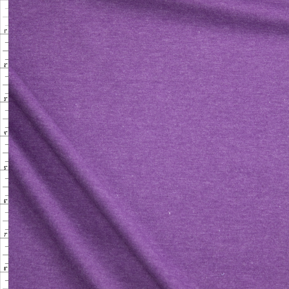 Purple Heather Midweight Rayon Micro Rib Fabric By The Yard