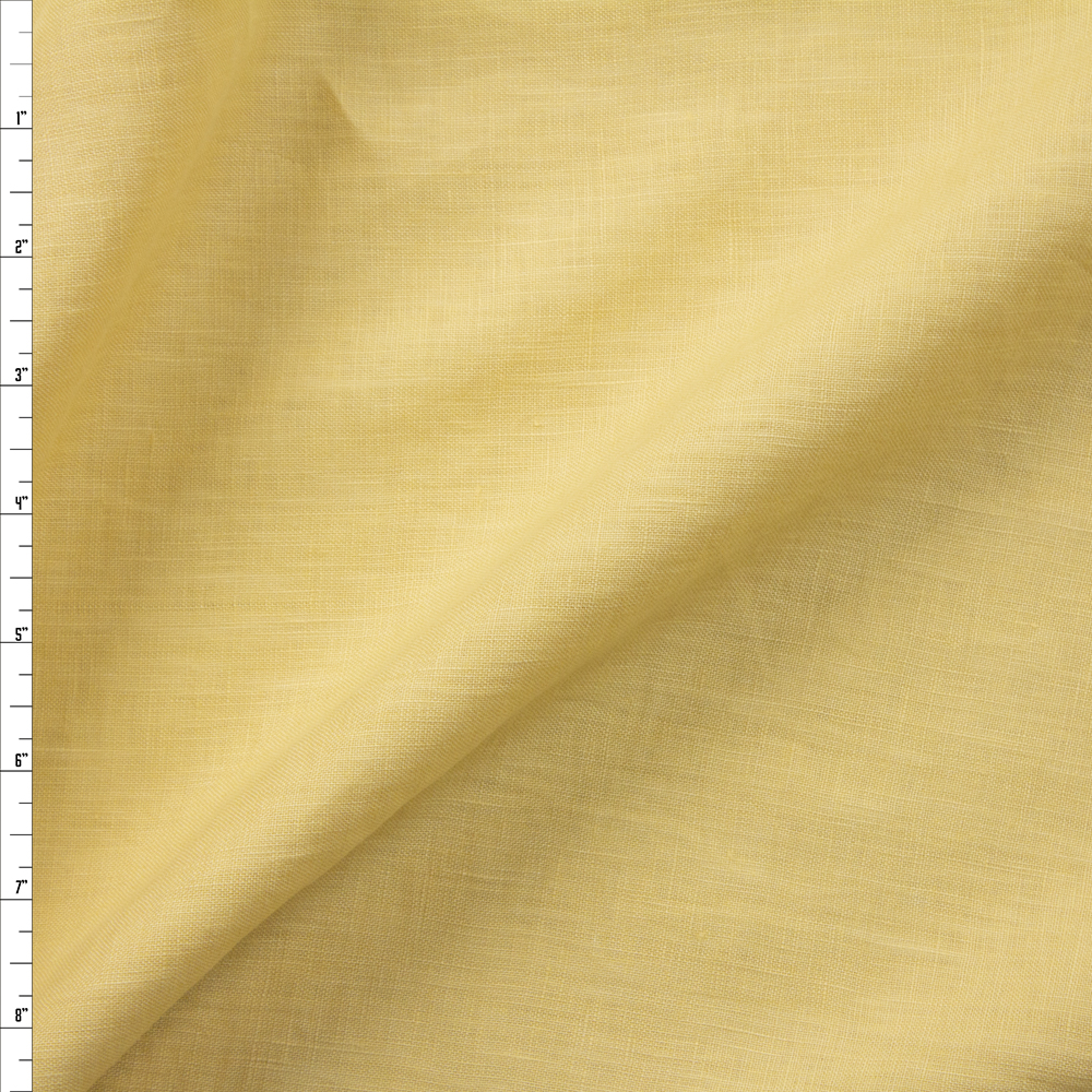 Light Yellow Designer Linen Fabric By The Yard