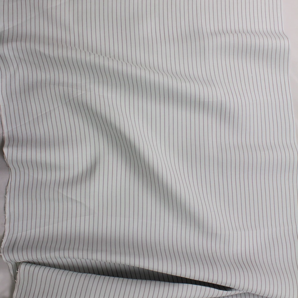 Wine on Silver Vertical Stripe Designer Linen Fabric By The Yard - Wide shot
