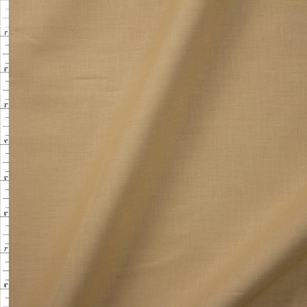 Warm Tan Designer Linen Fabric By The Yard