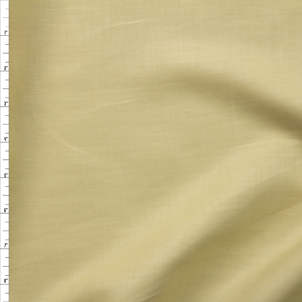 Dusty Light Yellow Designer Linen Fabric By The Yard