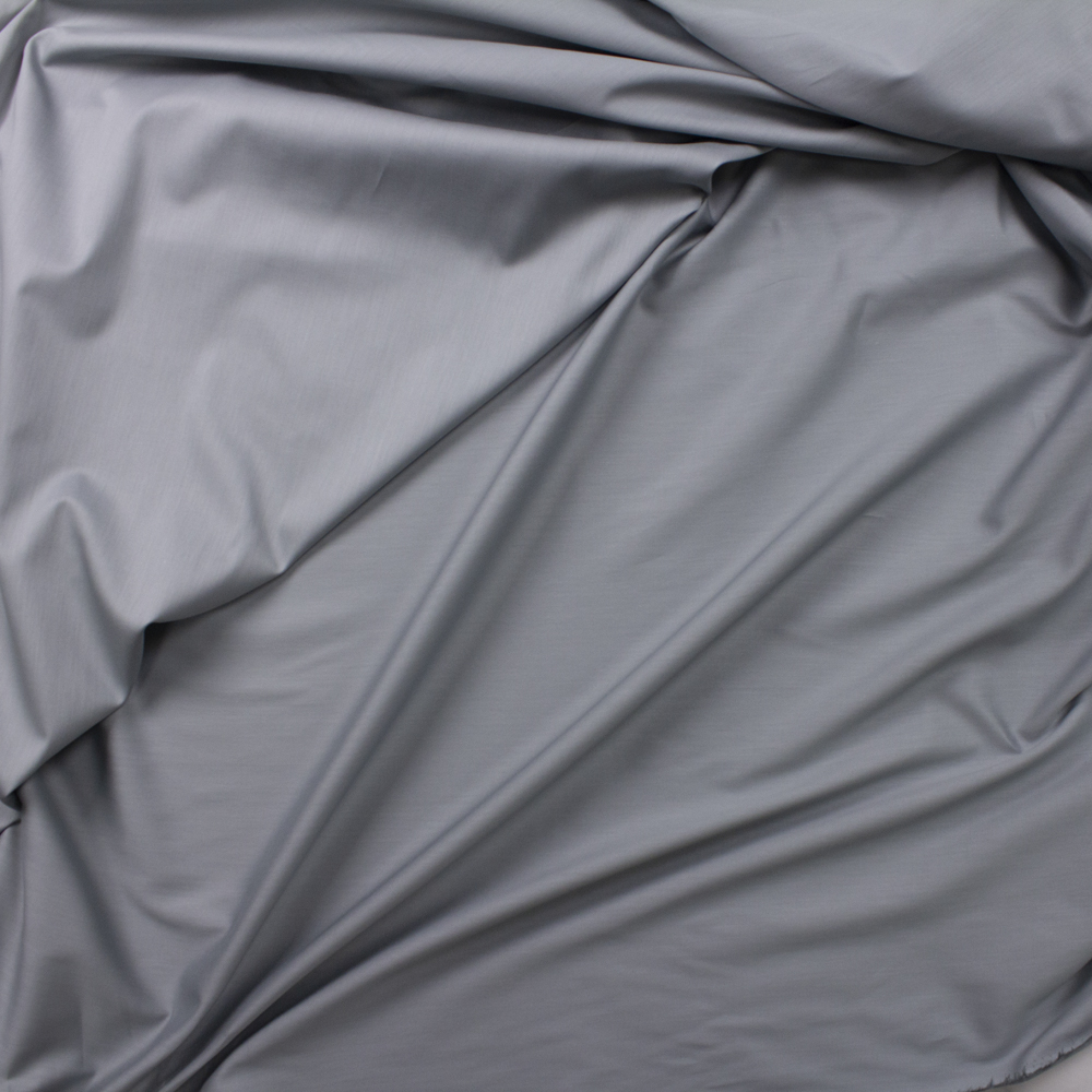 Grey Shirting Weight Cotton Sateen Fabric By The Yard - Wide shot