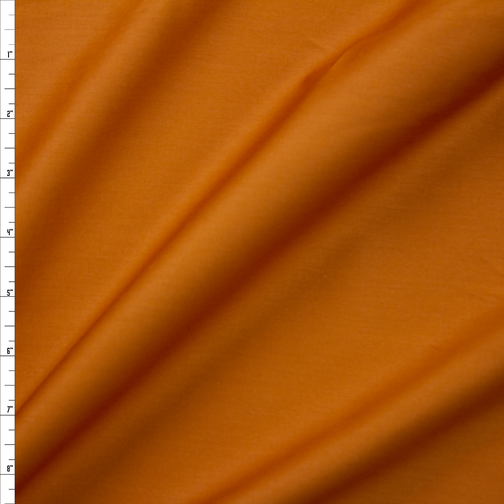Burnt Orange Shirting Weight Cotton Sateen Fabric By The Yard