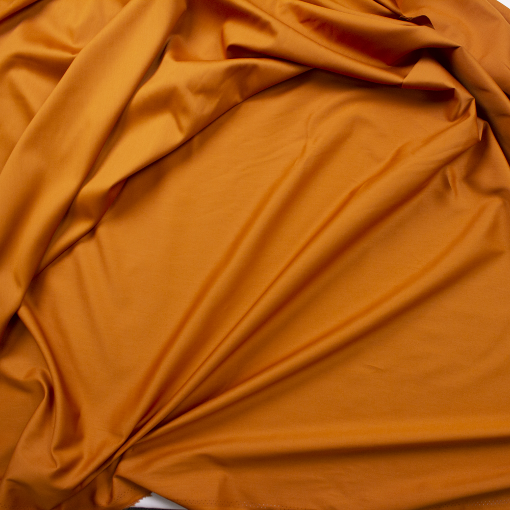Burnt Orange Shirting Weight Cotton Sateen Fabric By The Yard - Wide shot