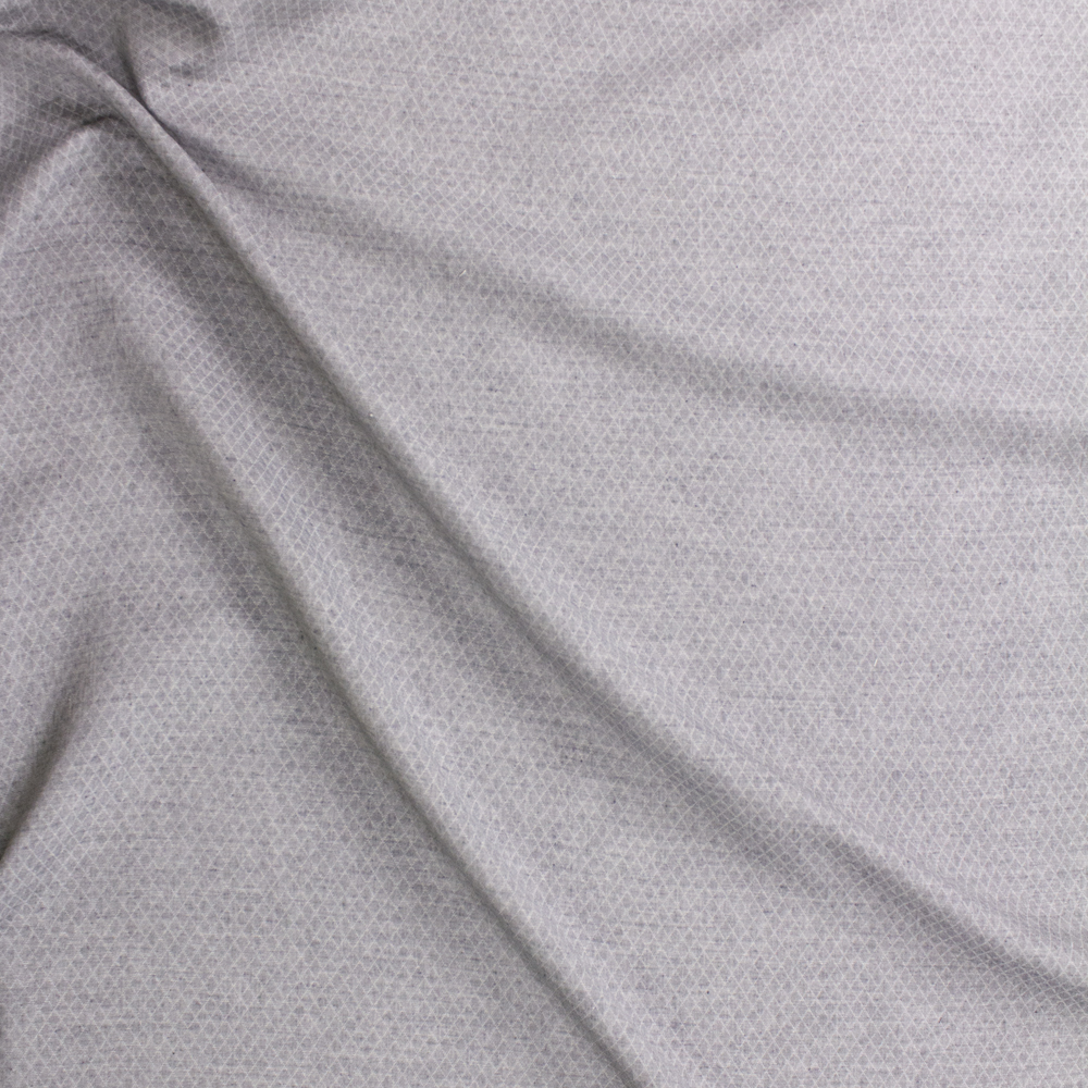 Grey Diamond Quilted Look Chambray Double Gauze Fabric By The Yard - Wide shot