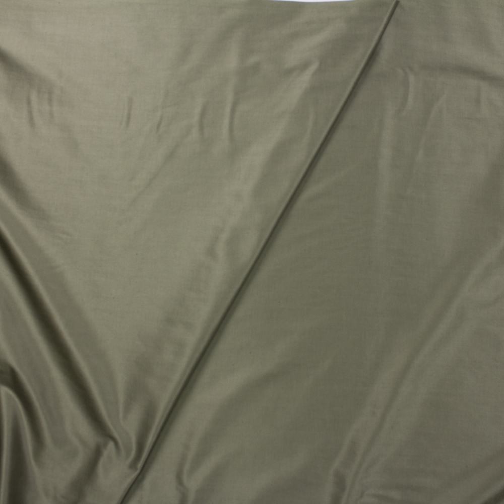 Moss Green Slubbed Cotton/Linen Blend Sateen Fabric By The Yard - Wide shot