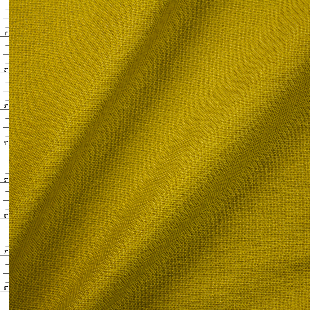Pea Green Midweight Chunky Linen Blend Fabric By The Yard