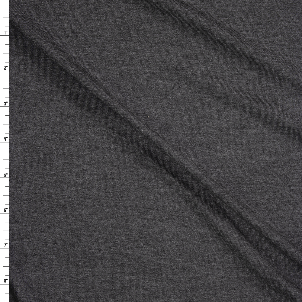 Charcoal Midweight Stretch Rayon Jersey Fabric By The Yard