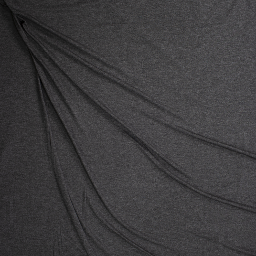 Charcoal Midweight Stretch Rayon Jersey Fabric By The Yard - Wide shot