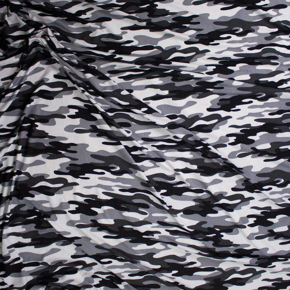 Granite Camo Double Brushed Poly/Spandex Knit Fabric By The Yard - Wide shot