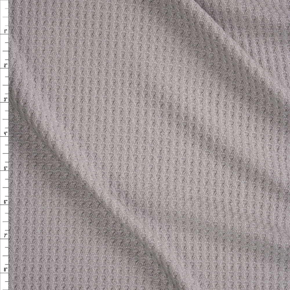 Silver Grey Soft Waffle Knit Fabric By The Yard