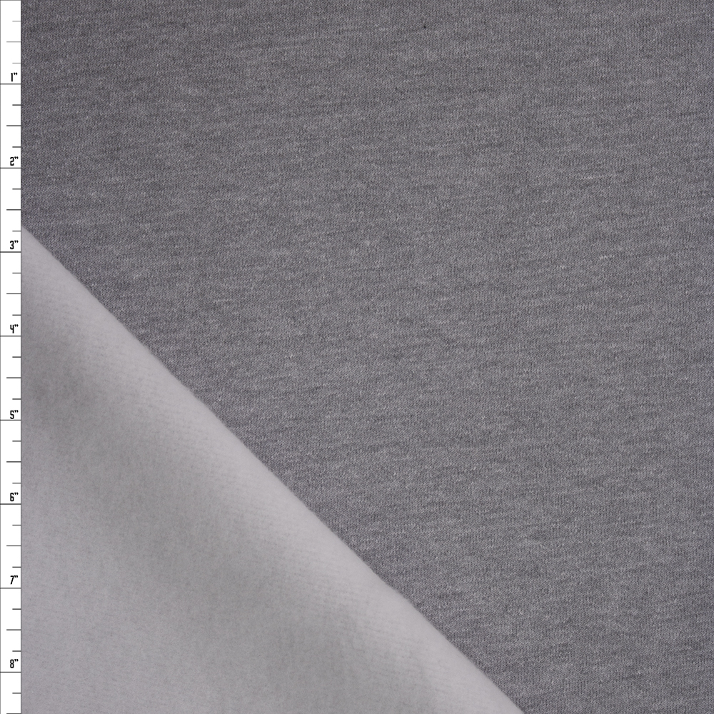 Light Grey Soft Heavyweight Sweatshirt Fleece Fabric By The Yard