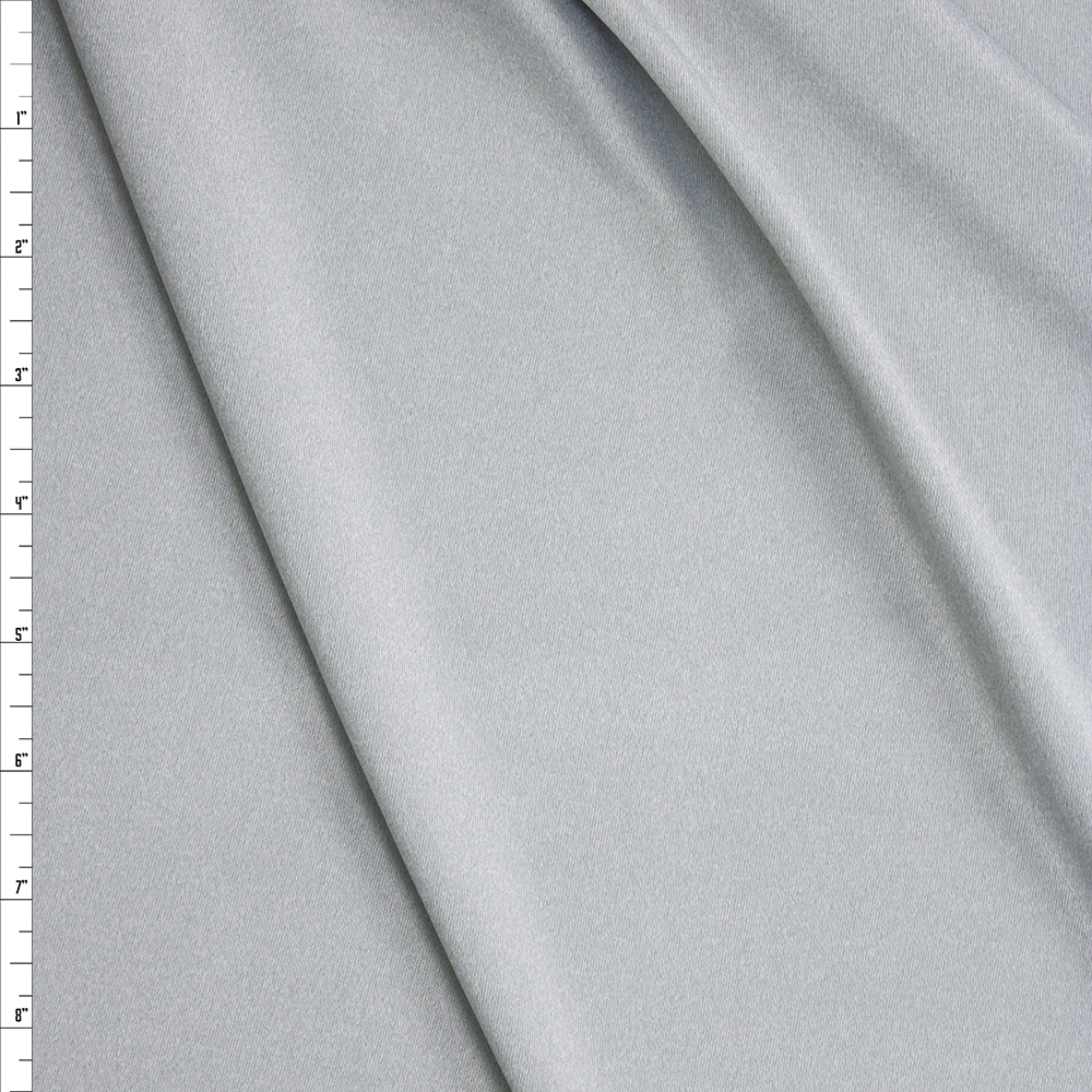 Light Silver Heather Moisture Wicking Designer Athletic Knit Fabric By The Yard