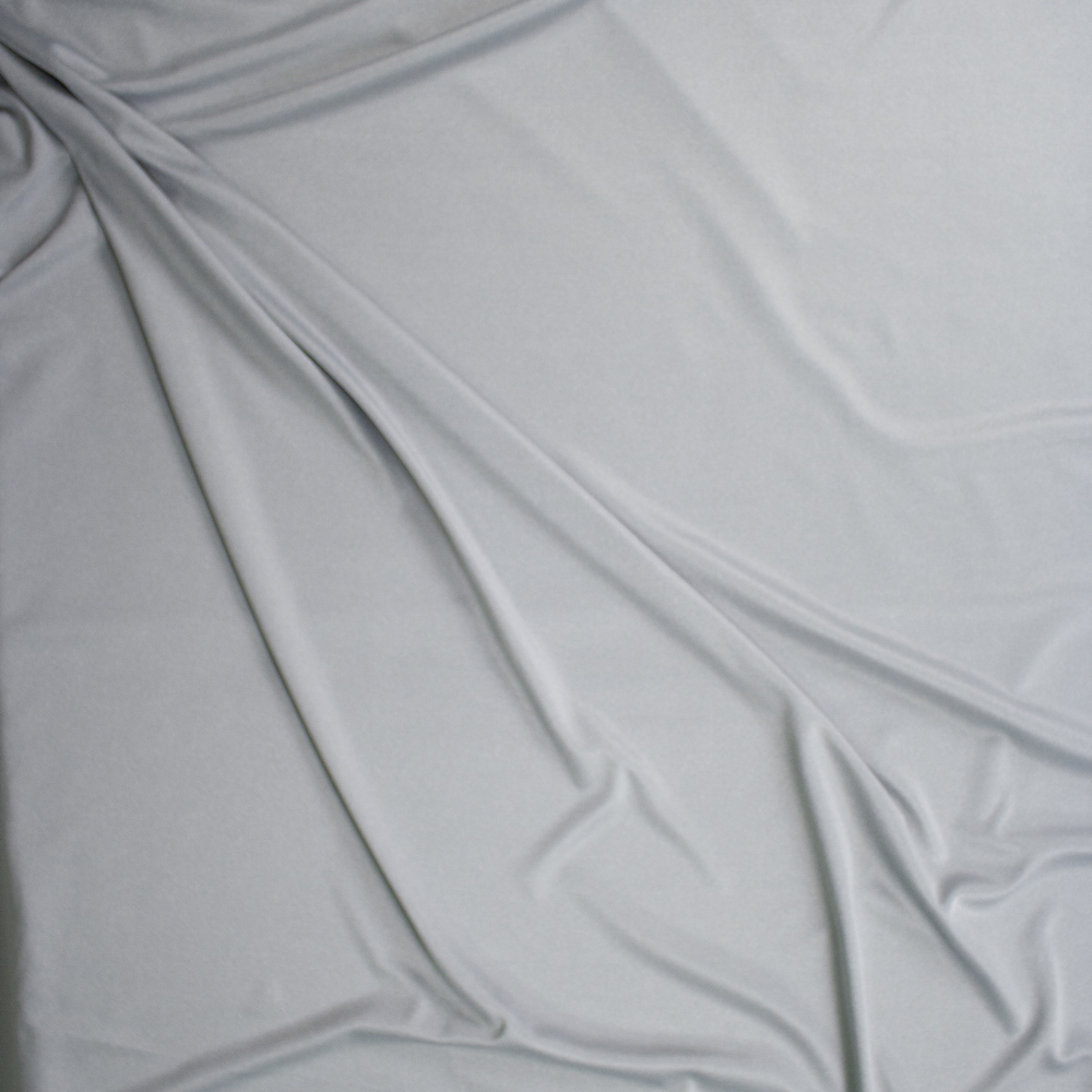Light Silver Heather Moisture Wicking Designer Athletic Knit Fabric By The Yard - Wide shot