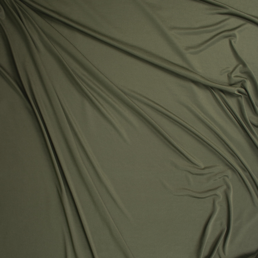 Olive Moisture Wicking Designer Athletic Knit Fabric By The Yard - Wide shot