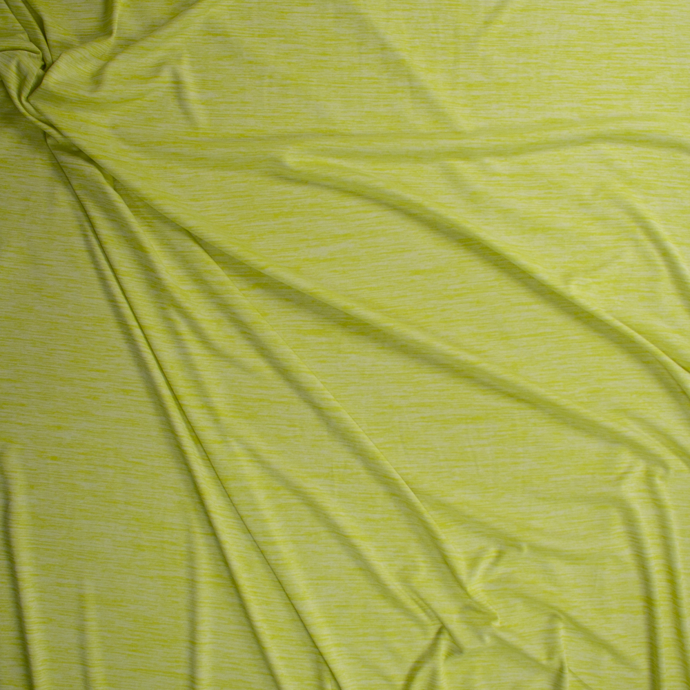 Lemon Lime Space Dye Moisture Wicking Designer Athletic Knit Fabric By The Yard - Wide shot