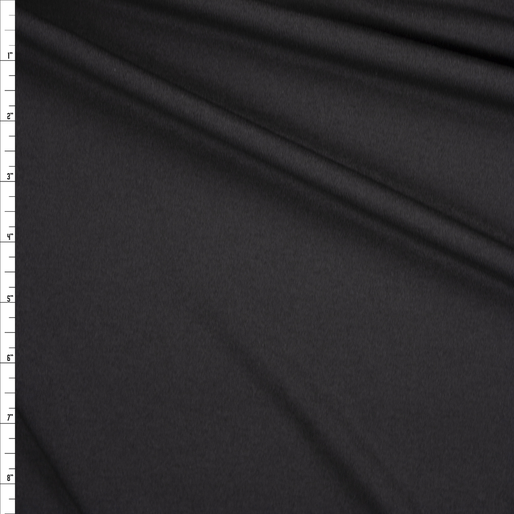 Black Lightweight Moisture Wicking Designer Athletic Knit Fabric By The Yard
