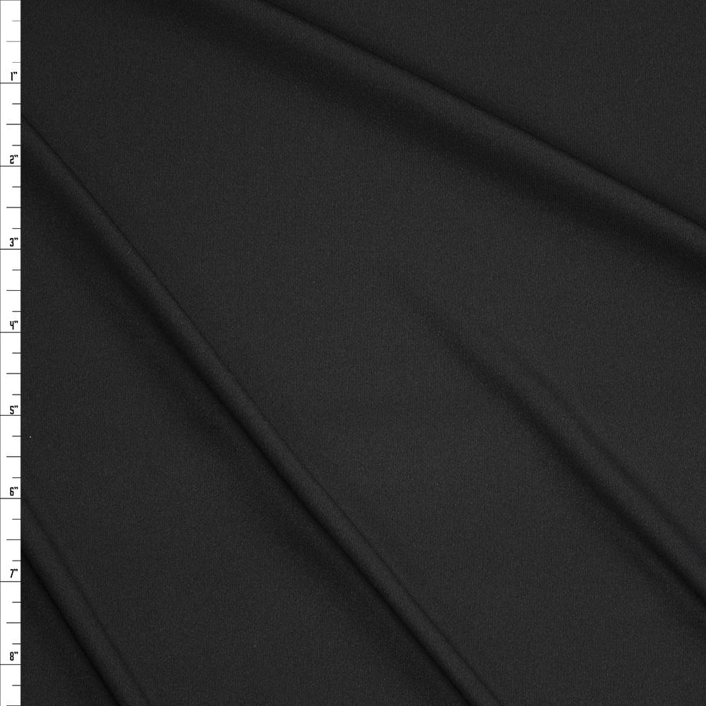 Black Moisture Wicking Designer Athletic Knit Fabric By The Yard