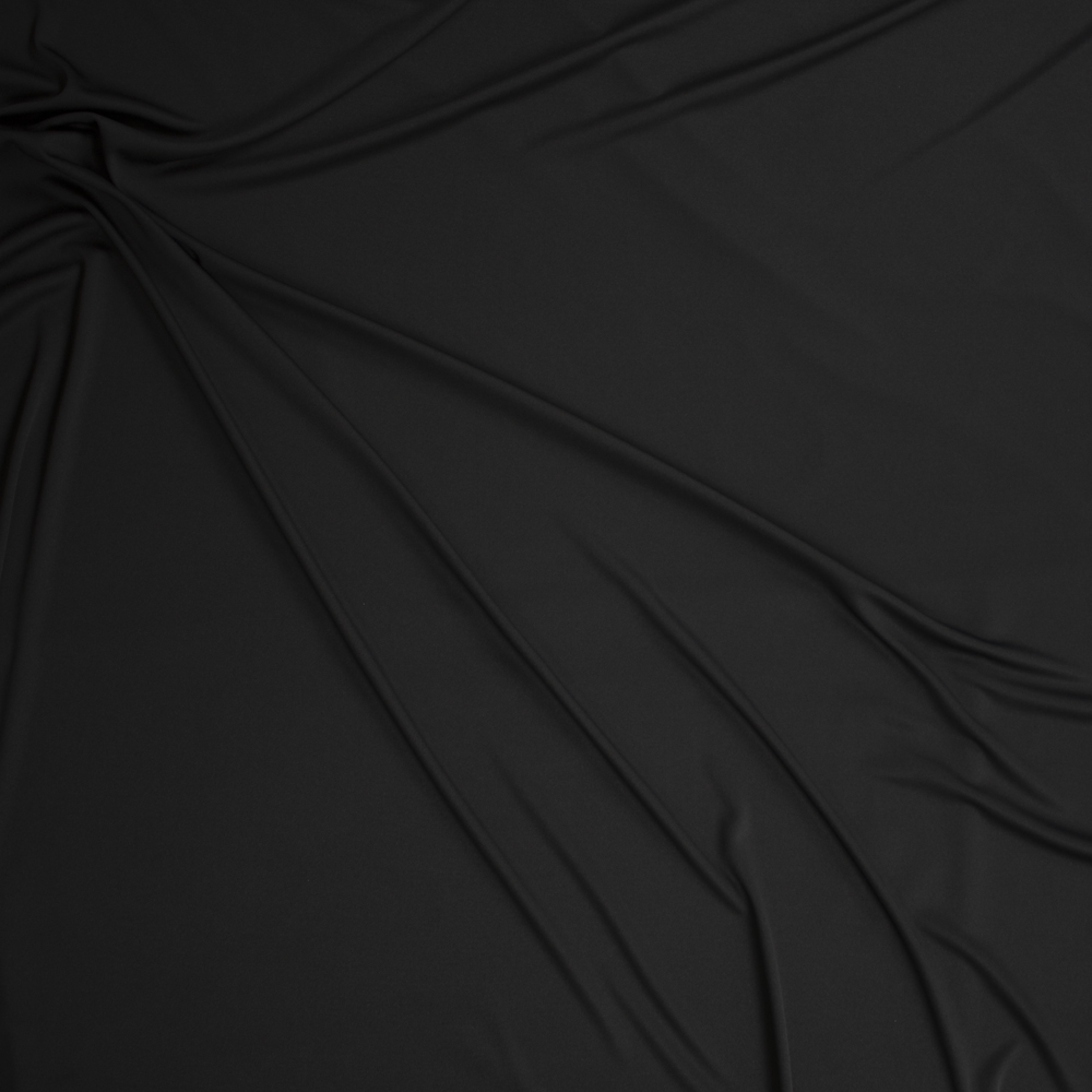 Black Moisture Wicking Designer Athletic Knit Fabric By The Yard - Wide shot