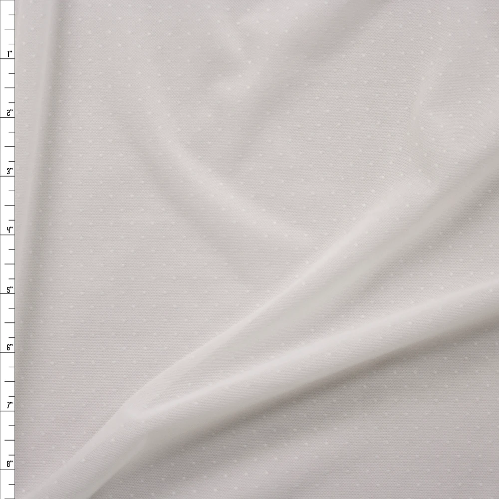 Offwhite Pin Dot Power Mesh Fabric By The Yard