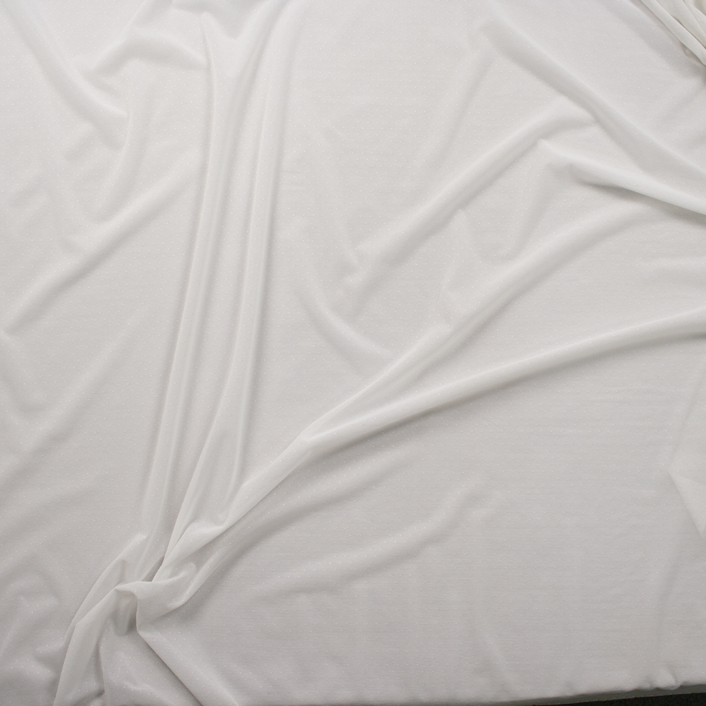 Offwhite Pin Dot Power Mesh Fabric By The Yard - Wide shot