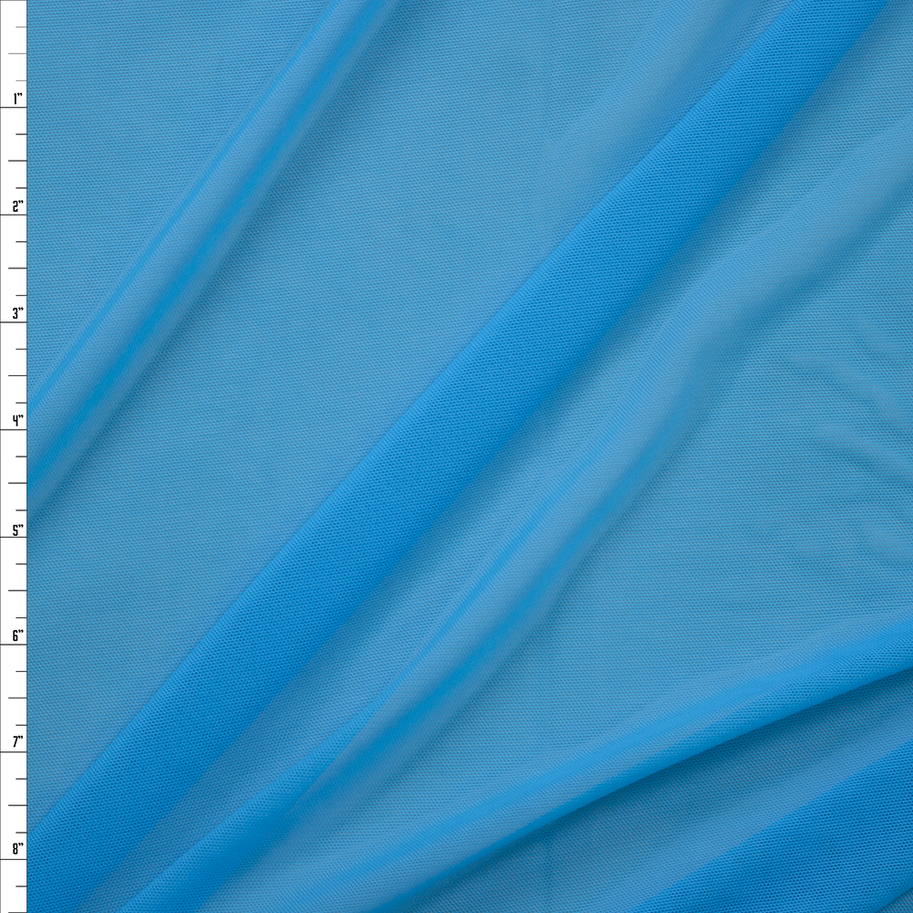 Turquoise Designer Power Mesh Fabric By The Yard