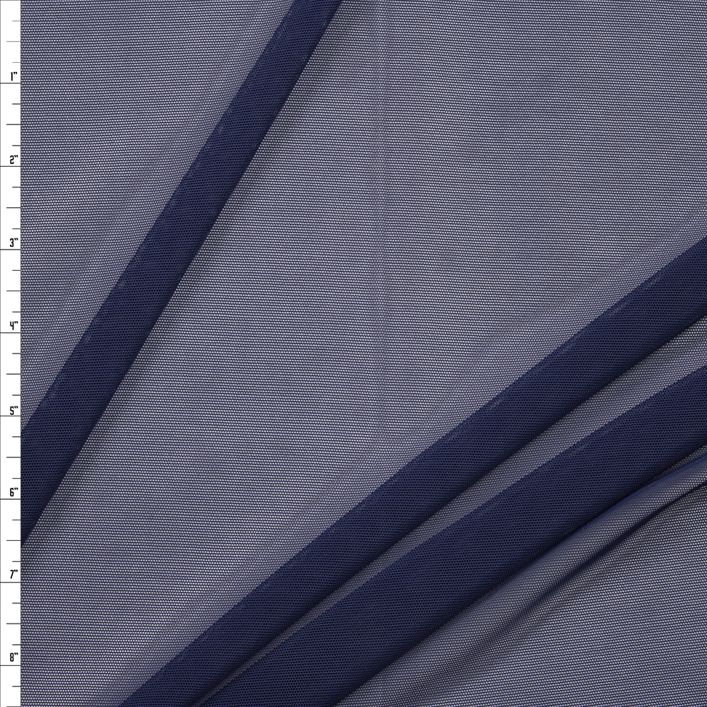 Navy Blue Designer Power Mesh Fabric By The Yard