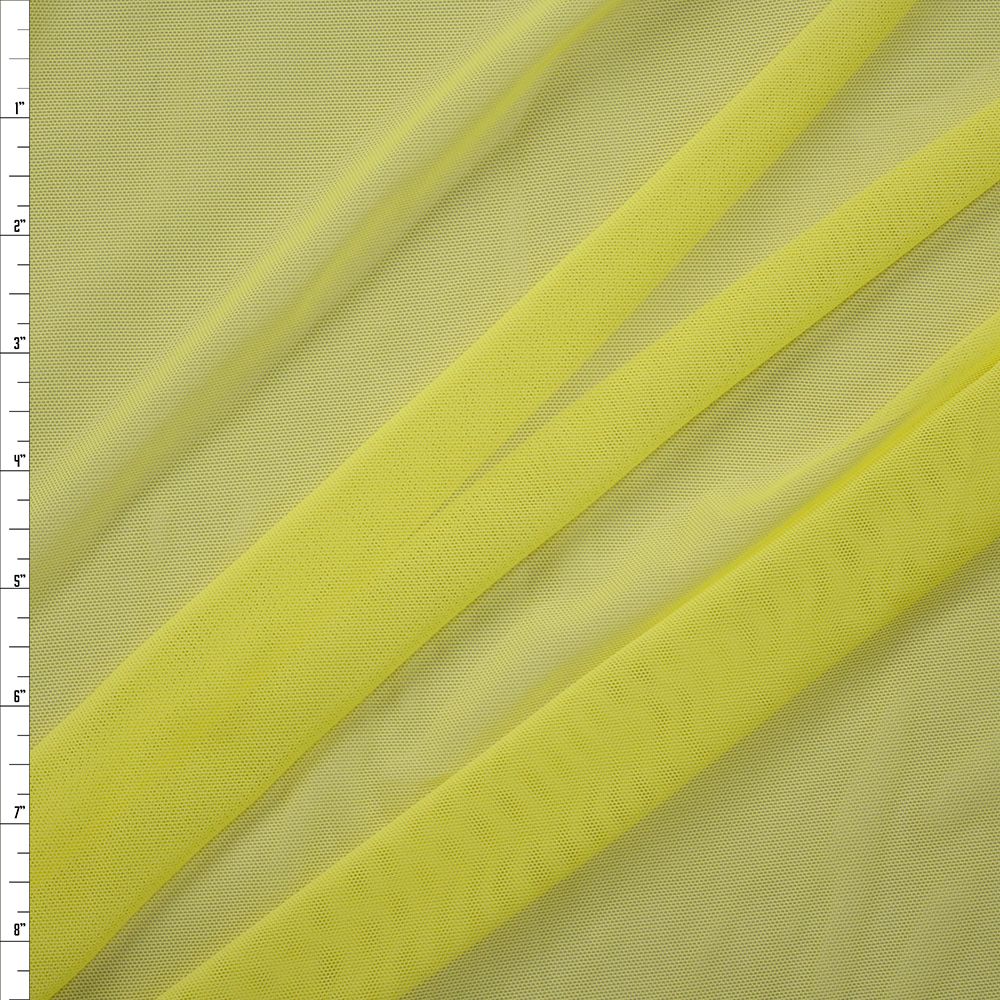 Bright Yellow Designer Power Mesh Fabric By The Yard