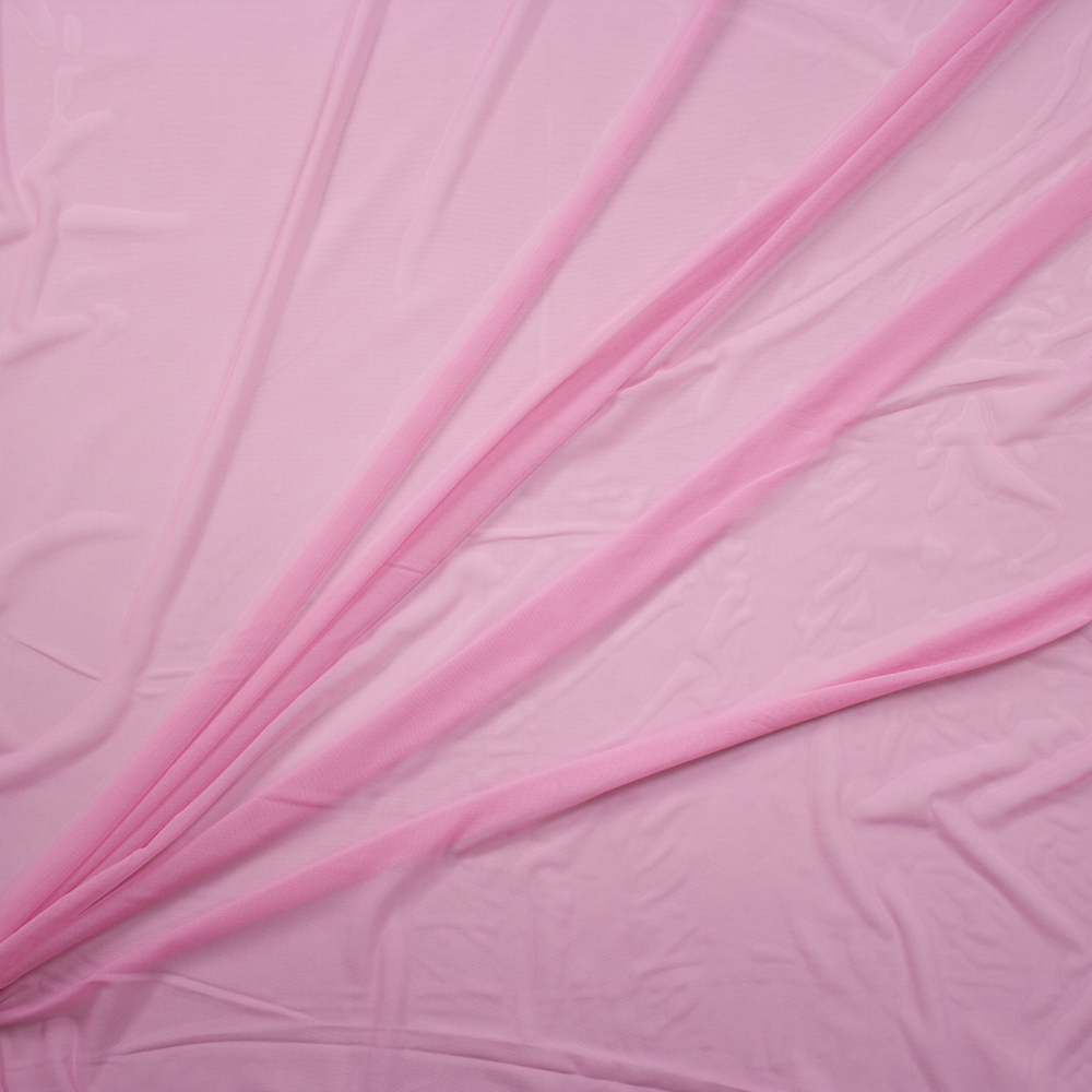 Candy Pink Designer Power Mesh Fabric By The Yard - Wide shot