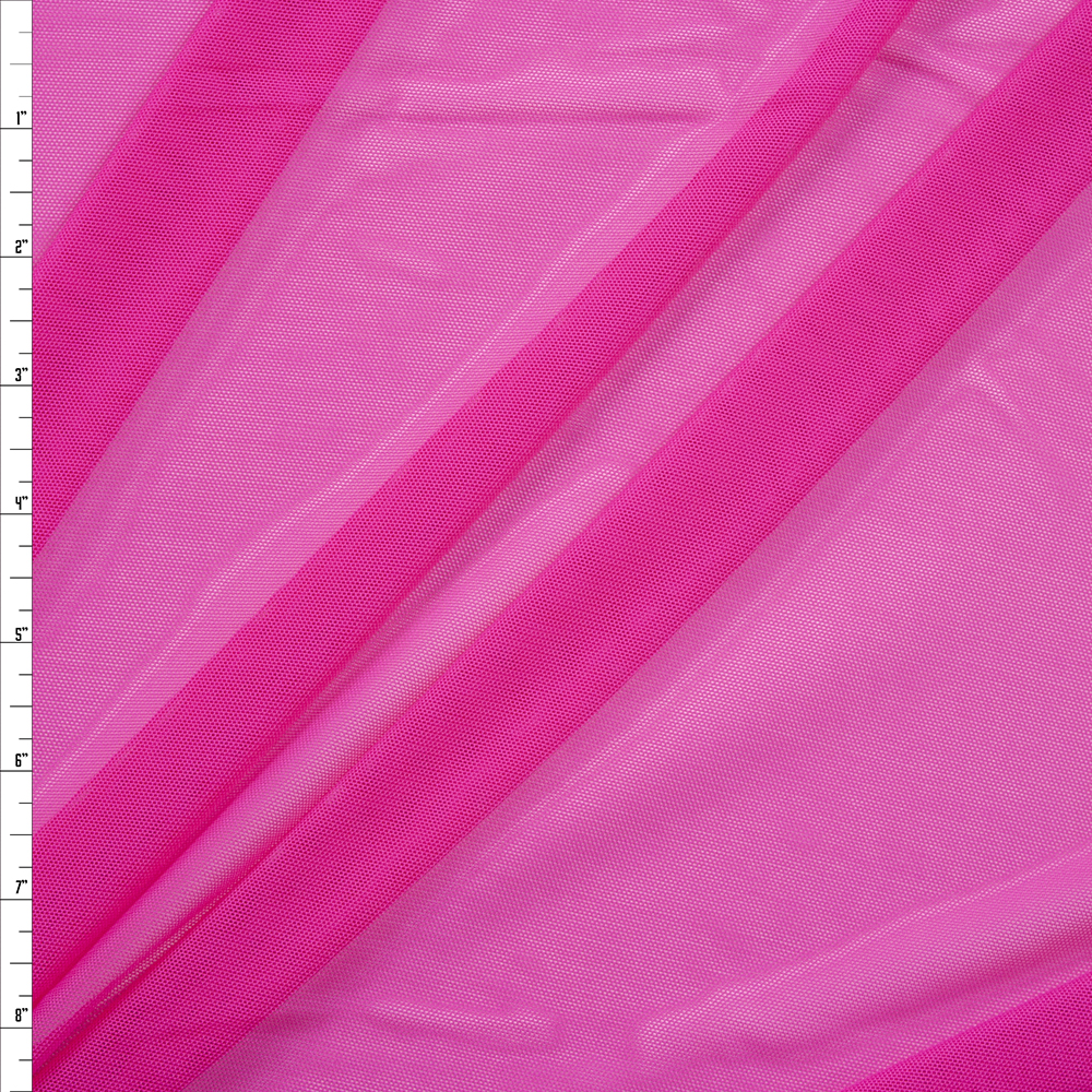 Neon Fuschia Designer Power Mesh Fabric By The Yard