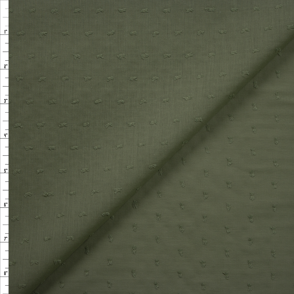 Sage Swiss Dot Cotton Lawn Fabric By The Yard