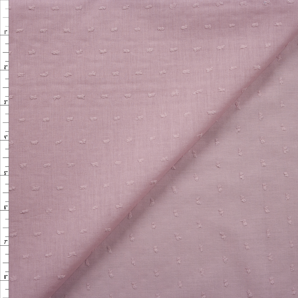 Dusty Rose Swiss Dot Cotton Lawn Fabric By The Yard