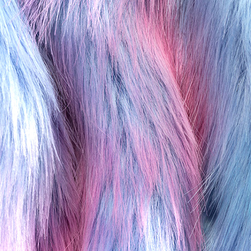 Cotton Candy Rainbow Swirl Faux Fur