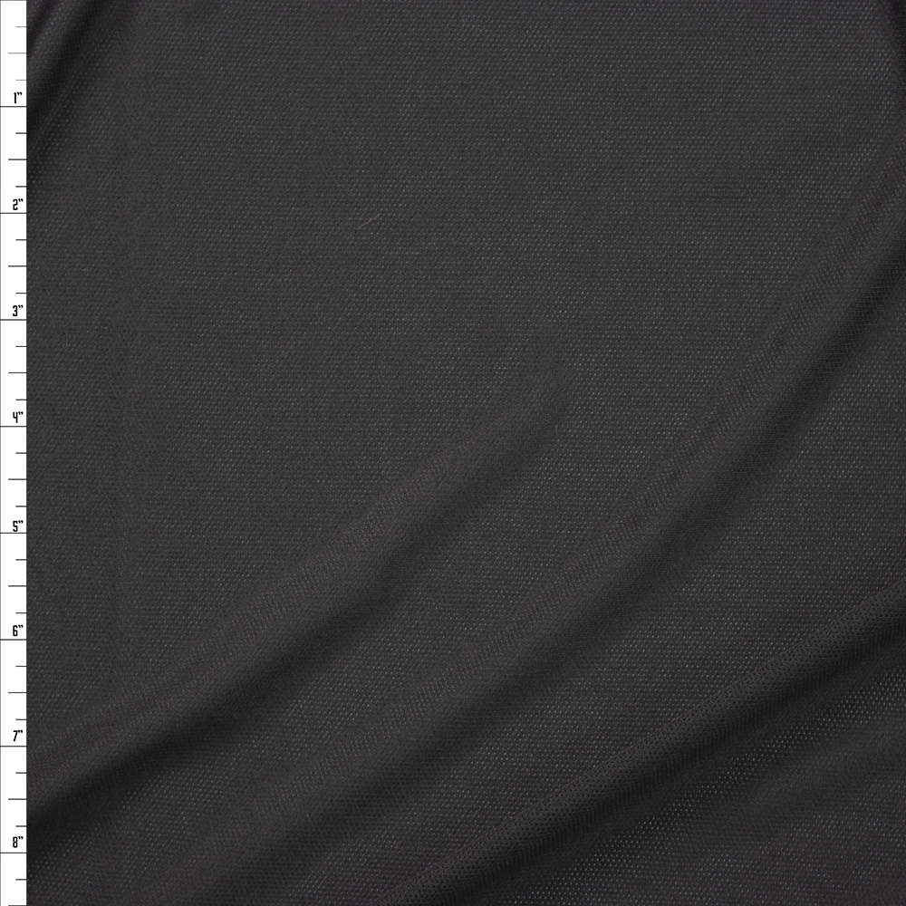 Black Moisture Wicking Designer Sports Mesh Fabric By The Yard