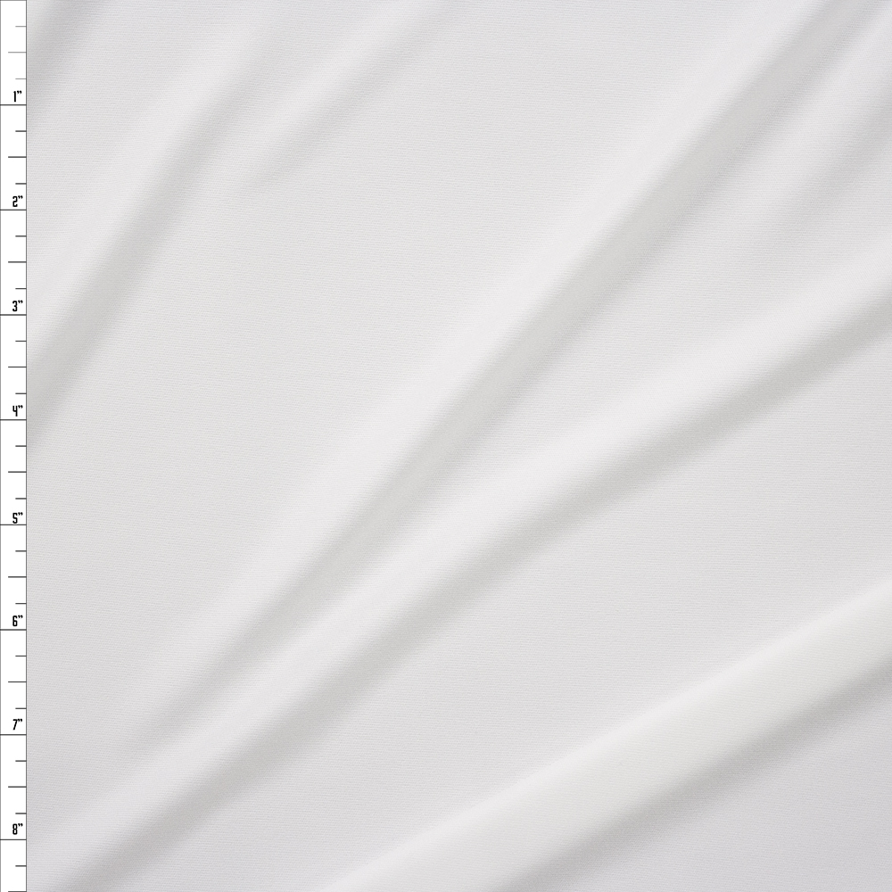 Warm White Moisture Wicking Designer Athletic Knit Fabric By The Yard