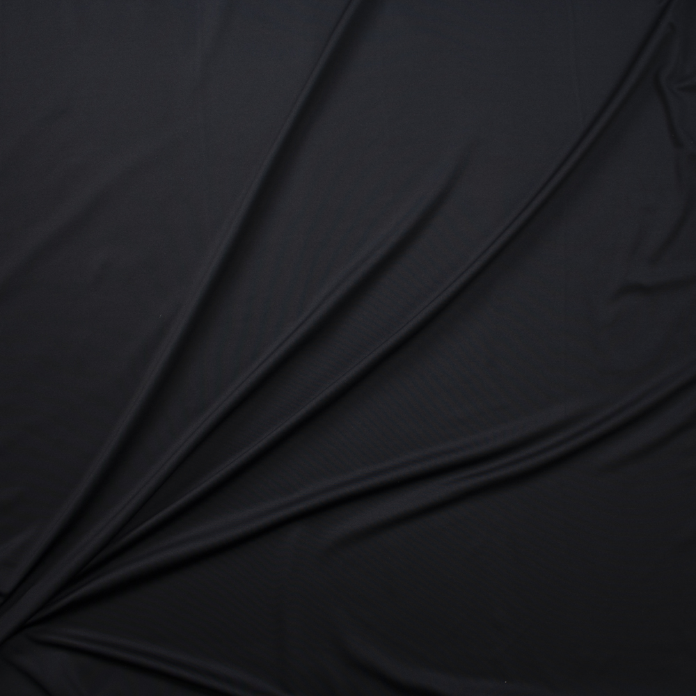 Black Midweight Stretch Moisture Wicking Designer Athletic Knit Fabric By The Yard - Wide shot