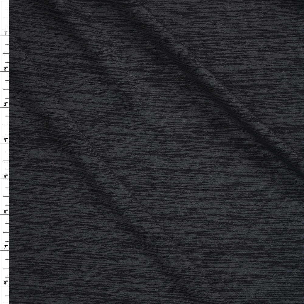 Graphite Spaca Dye Moisture Wicking Designer Athletic Knit Fabric By The Yard