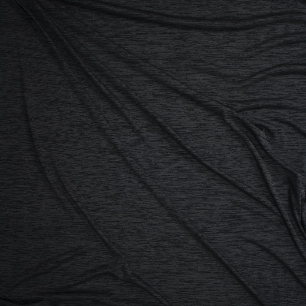 Graphite Spaca Dye Moisture Wicking Designer Athletic Knit Fabric By The Yard - Wide shot