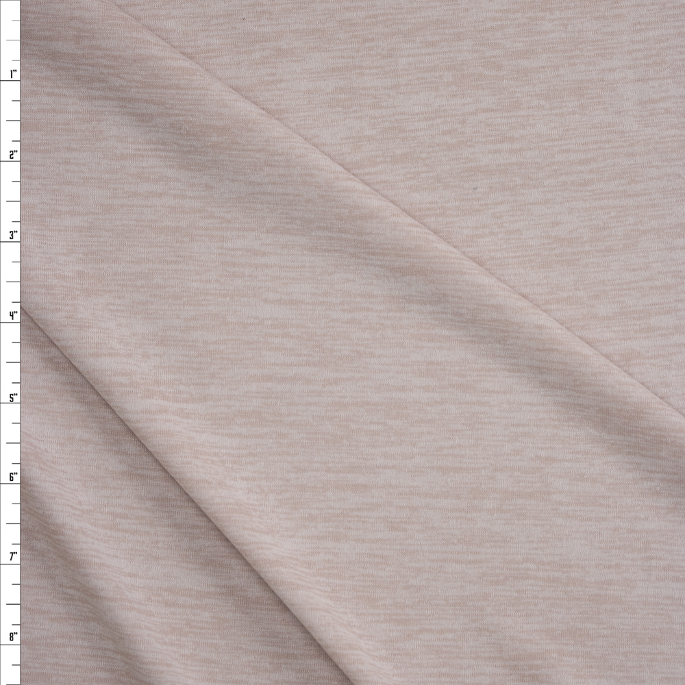 Cream Space Dye Moisture Wicking Designer Athletic Knit Fabric By The Yard