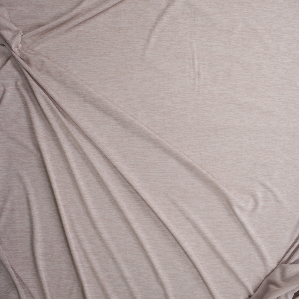 Cream Space Dye Moisture Wicking Designer Athletic Knit Fabric By The Yard - Wide shot