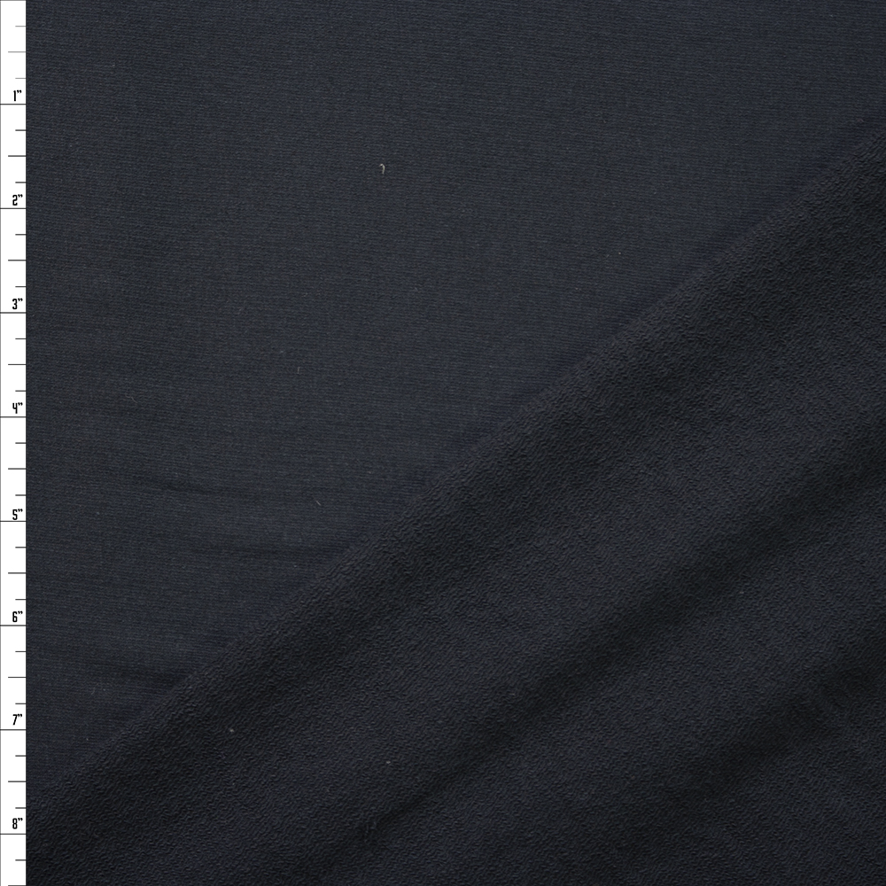Black Designer Stretch Cotton French Terry from ‘Betabrand’ Fabric By The Yard